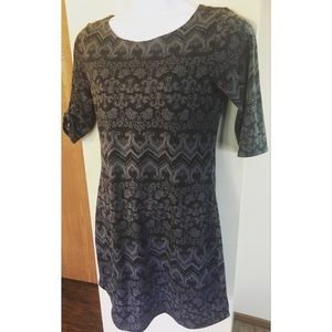 Soybu Black/Gray Patterned Women’s Casual Dress